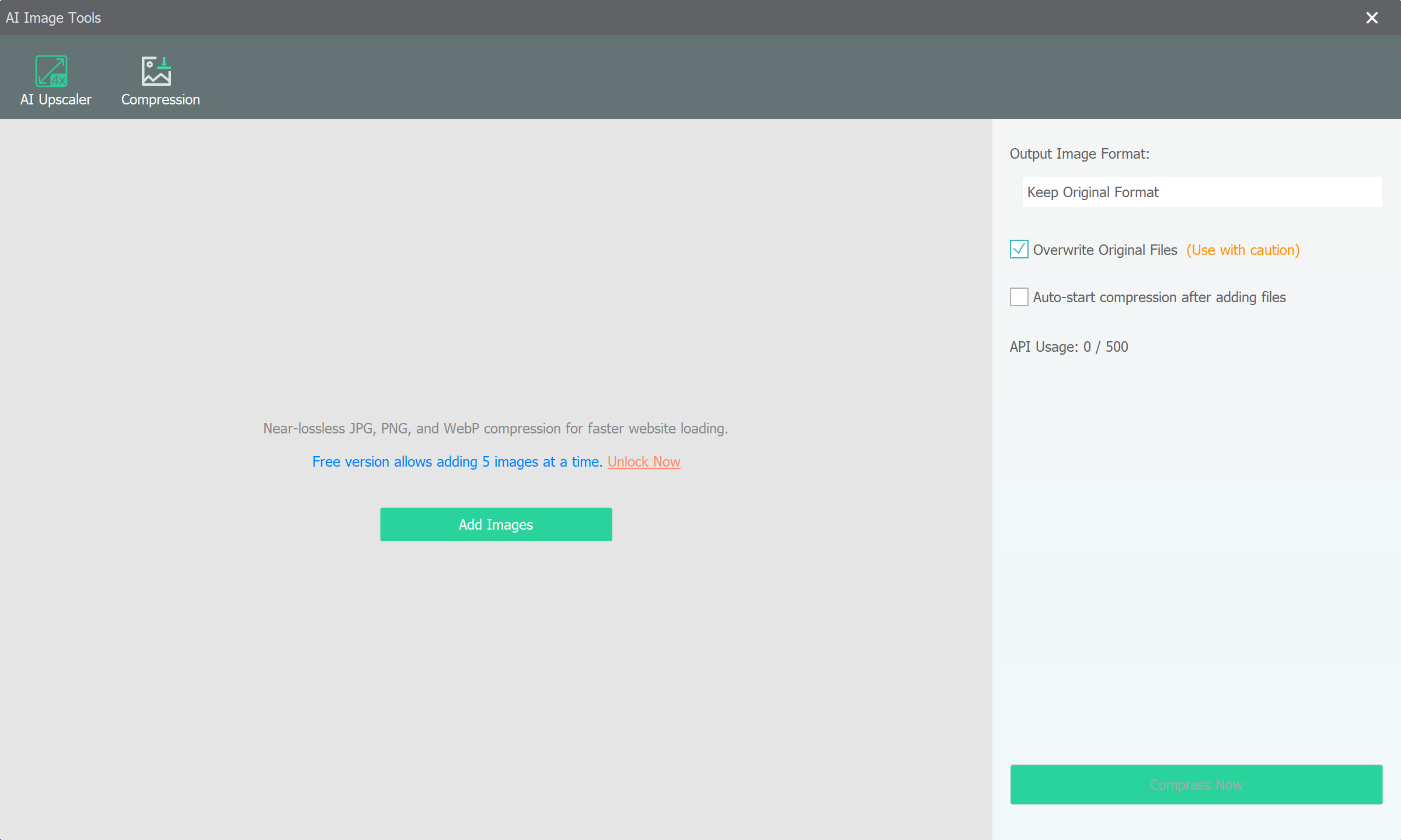 Select Compression Settings in More Settings