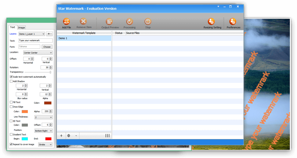 Star Watermark for Windows screenshot