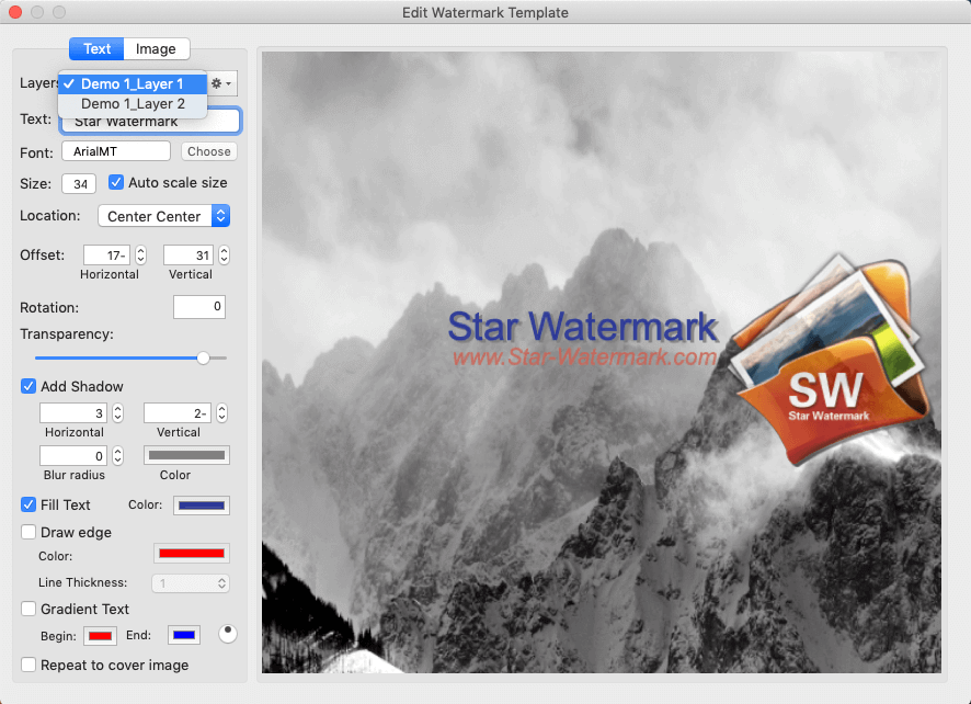 Auto scale watermark in Star Watermark